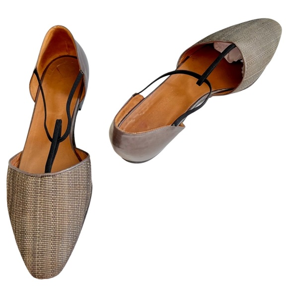 Giorgio Armani pointed toe flats T-strap Mary Jane IT 37 1/2 US 7 made in Italy - Picture 3 of 16